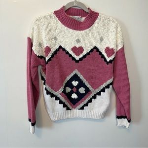 Vintage Spice of Life Heart Patterned Sweater
